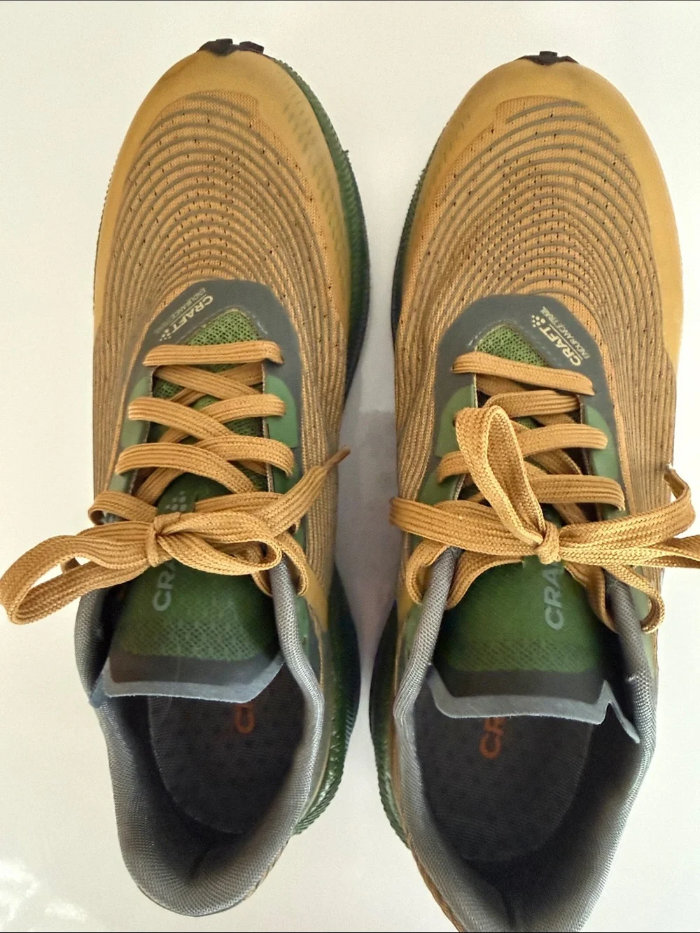 Craft Men’s Athletic Shoes — Tan and Olive Lace-Up Trainers